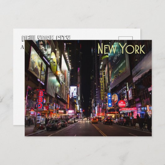 タイムズスクエアと42通り ポストカード (正面/裏面)