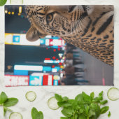タイムズスクエアにヒョウ キッチンタオル (折り畳み)
