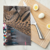 タイムズスクエアにヒョウ キッチンタオル (四つ折り)