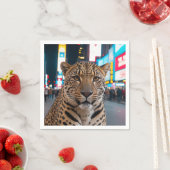タイムズスクエアにヒョウ スタンダードカクテルナプキン (インサイチュ)