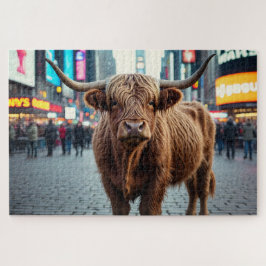 タイムズスクエアのハイランド牛 ジグソーパズル