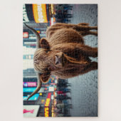 タイムズスクエアのハイランド牛 ジグソーパズル (縦)