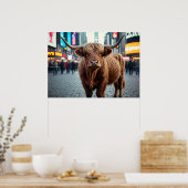 タイムズスクエアのハイランド牛 ポスター (キッチン)