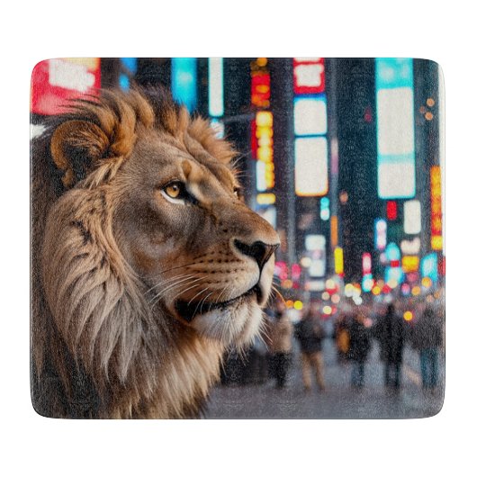 タイムズスクエアのライオン カッティングボード (正面)