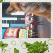 タイムズスクエアの狐 キッチンタオル (折り畳み)