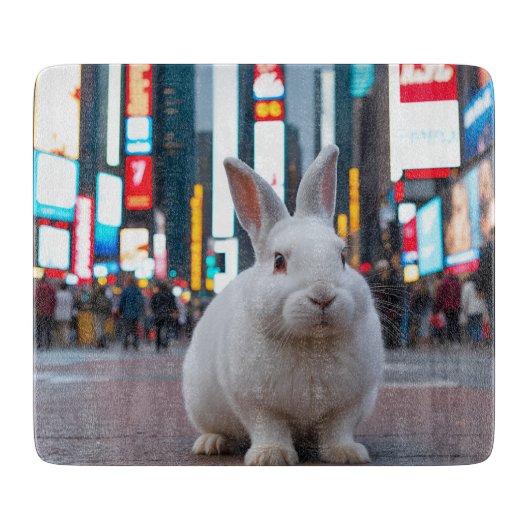 タイムズスクエアの白うさぎ カッティングボード (正面)