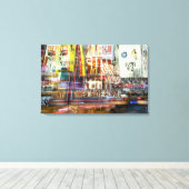 タイムズスクエアアットトワイライト キャンバスプリント (インサイチュ (ウッドフロア))