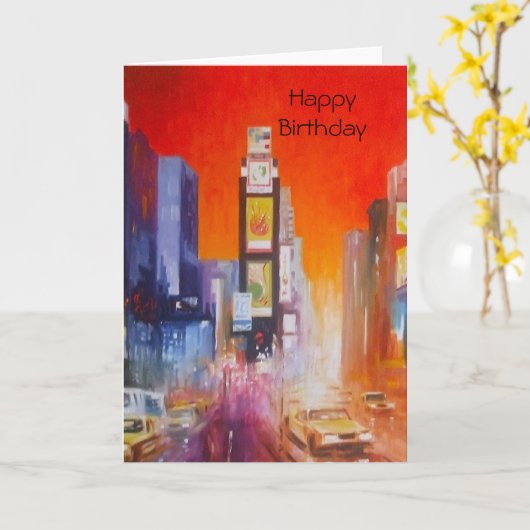 タイムズスクエアアメリカハッピーバースデーカード カード (黄色い花)