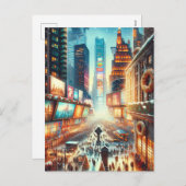 タイムズスクエアウィンターカード。クリスマス シーズンポストカード (正面/裏面)