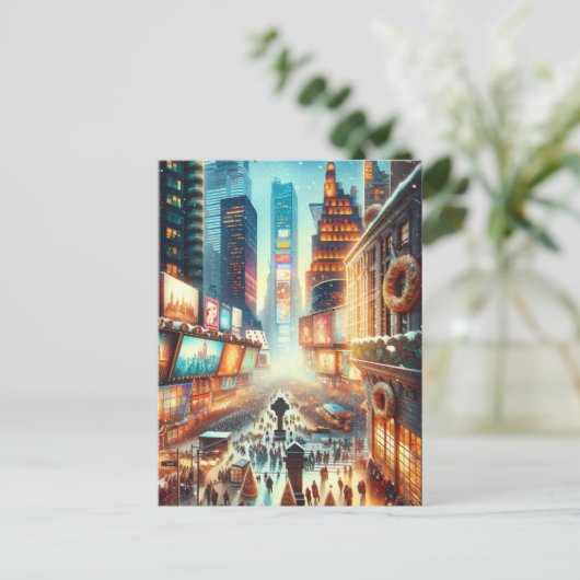 タイムズスクエアウィンターカード。クリスマス ポストカード (スタンド正面)