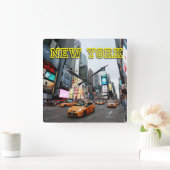 タイムズスクエアニューヨークシティUSA スクエア壁時計 (ホーム)