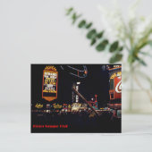 タイムズスクエアニューヨーク市色ネオン写真1941 ポストカード (スタンド正面)