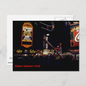 タイムズスクエアニューヨーク市色ネオン写真1941 ポストカード (正面/裏面)