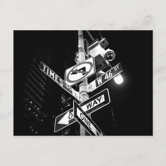 タイムズスクエアロードシンボルや象徴(白黒) ポストカード (正面)