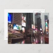 タイムズスクエア ニューヨークシティ ニューヨーク レイニーデイ ビッグアップル ポストカード (正面/裏面)