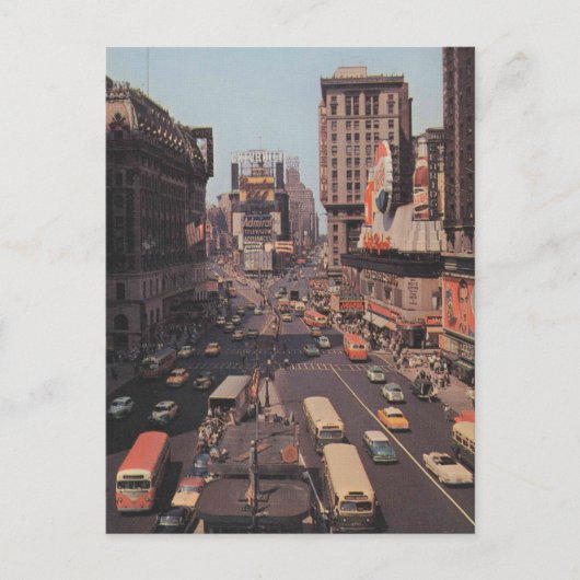 タイムズスクエア、ニューヨーク市1950年代ヴィンテージ インスパイア ポストカード (正面)