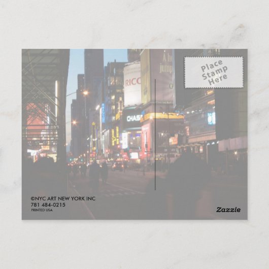 タイムズスクエア ポストカード (裏面)