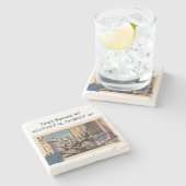 タイムズスクエアNYマップ座標ヴィンテージスタイル ストーンコースター (横)