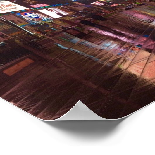 タイムズスクエアNYCニューヨーク市雨日ポスター ポスター (角)