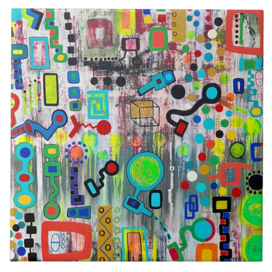 タイムズ6 x 6のセラミックタイルのサイン タイル (正面)