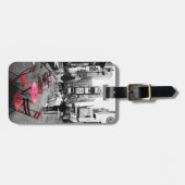 タイムズ・スクエアの白黒の赤い荷物のラベル ラゲッジタグ (正面横)