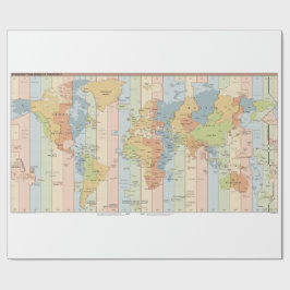 タイムゾーンのグローバルマップ ラッピングペーパー