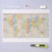 タイムゾーンのグローバルマップ 薄葉紙 (クラフト)