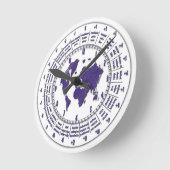 タイムゾーン付き壁時計 ラウンド壁時計 (傾斜)