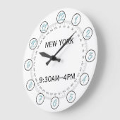 タイムゾーン時計 ラージ壁時計 (傾斜)