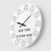 タイムゾーン時計 ラージ壁時計 (傾斜)