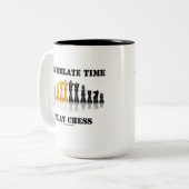 タイムチェッ遊スの消滅(反射チェスセット) ツートーンマグカップ (正面左)