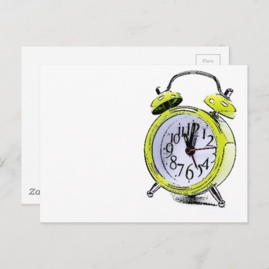 タイムトゥウェイクアップイエローアラーム時計スケッチ ポストカード (正面/裏面)