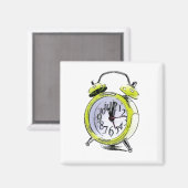 タイムトゥウェイクアップイエローアラーム時計スケッチ マグネット (正面/裏面)