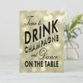 タイムトゥドリンクシャンパンイン金ゴールドホリデー招待状 招待状 (スタンド正面)