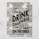 タイムトゥドリンクシャンパンオンバーンボードクリスマス招待状 招待状 (正面/裏面)