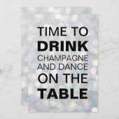 タイムトゥドリンクシャンパンシルバーホリデイ招待状 招待状 (正面/裏面)