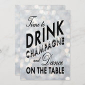 タイムトゥドリンクシャンパンホリデーパーティー招待状 招待状 (正面/裏面)