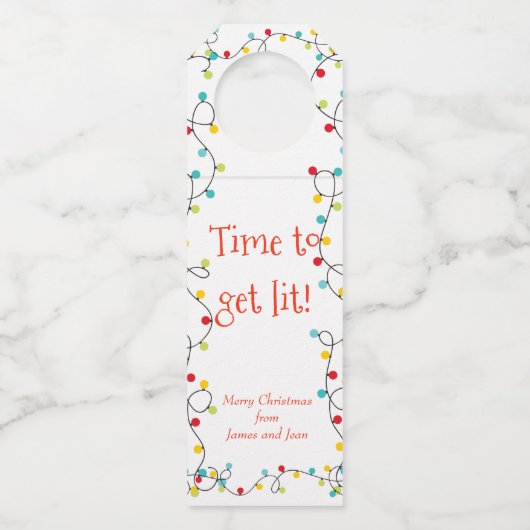 タイムトゥーライトホリデーおもしろいボトル ボトルネックタグ (正面)