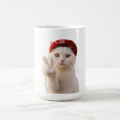 タイムトラベルするパリの猫の自撮り コーヒーマグカップ (中央)