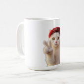 タイムトラベルするパリの猫の自撮り コーヒーマグカップ (正面左)