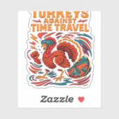 タイムトラベルに対するターキー – おもしろいレトロトルコD シール (シート)