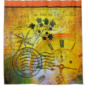 タイムトラベル抽象芸術シャワーカーテン シャワーカーテン (正面)