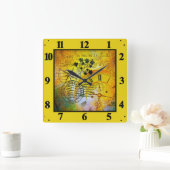 タイムトラベル スクエア壁時計 (ホーム)