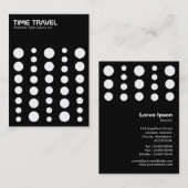 タイムトラベル – 黒の上に白 名刺 (正面/裏面)