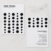 タイムトラベル – 黒オン白 名刺 (正面/裏面)