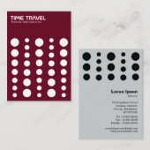 タイムトラベルv1.2 – 濃い赤の白65001d 名刺 (正面/裏面)