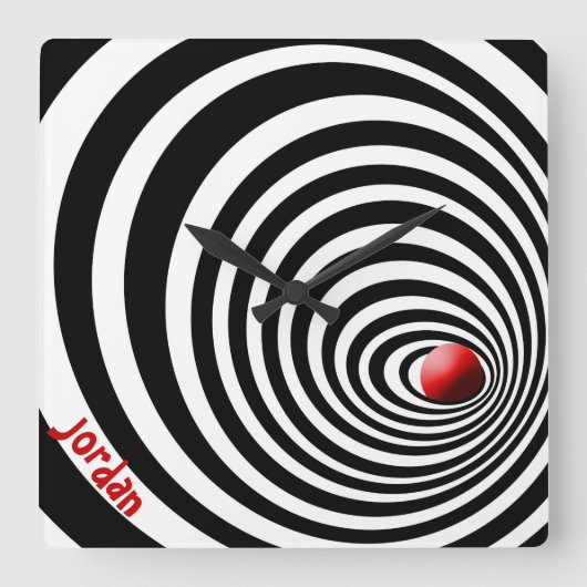 タイムトンネル光学技術 スクエア壁時計 (正面)