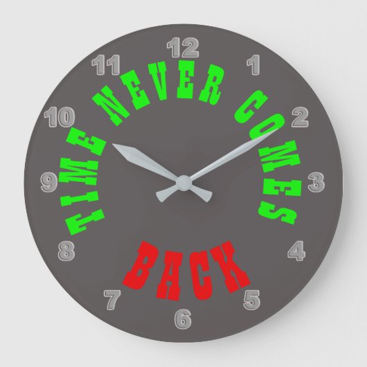 タイムネバ来ーバックウォール時計 ラージ壁時計 (正面)