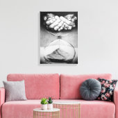 タイムハンドヘルズペンシルスケッチ超現実美術 キャンバスプリント (インサイチュ (リビング))