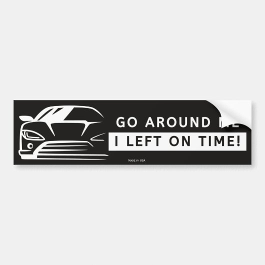 タイムバのまわりにンパ離れステッカーに私を行く バンパーステッカー (正面)
